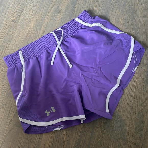 Under Armour Women's Violet Athletic Shorts - Picture 3 of 7